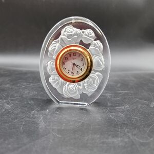 Vintage Christian Dior Crystal Desk Clock/paperweight